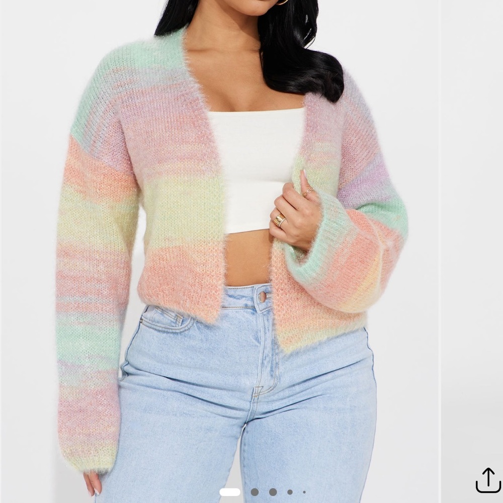 Fashion Nova Pastel Striped Cardigan - Picture 2 of 4